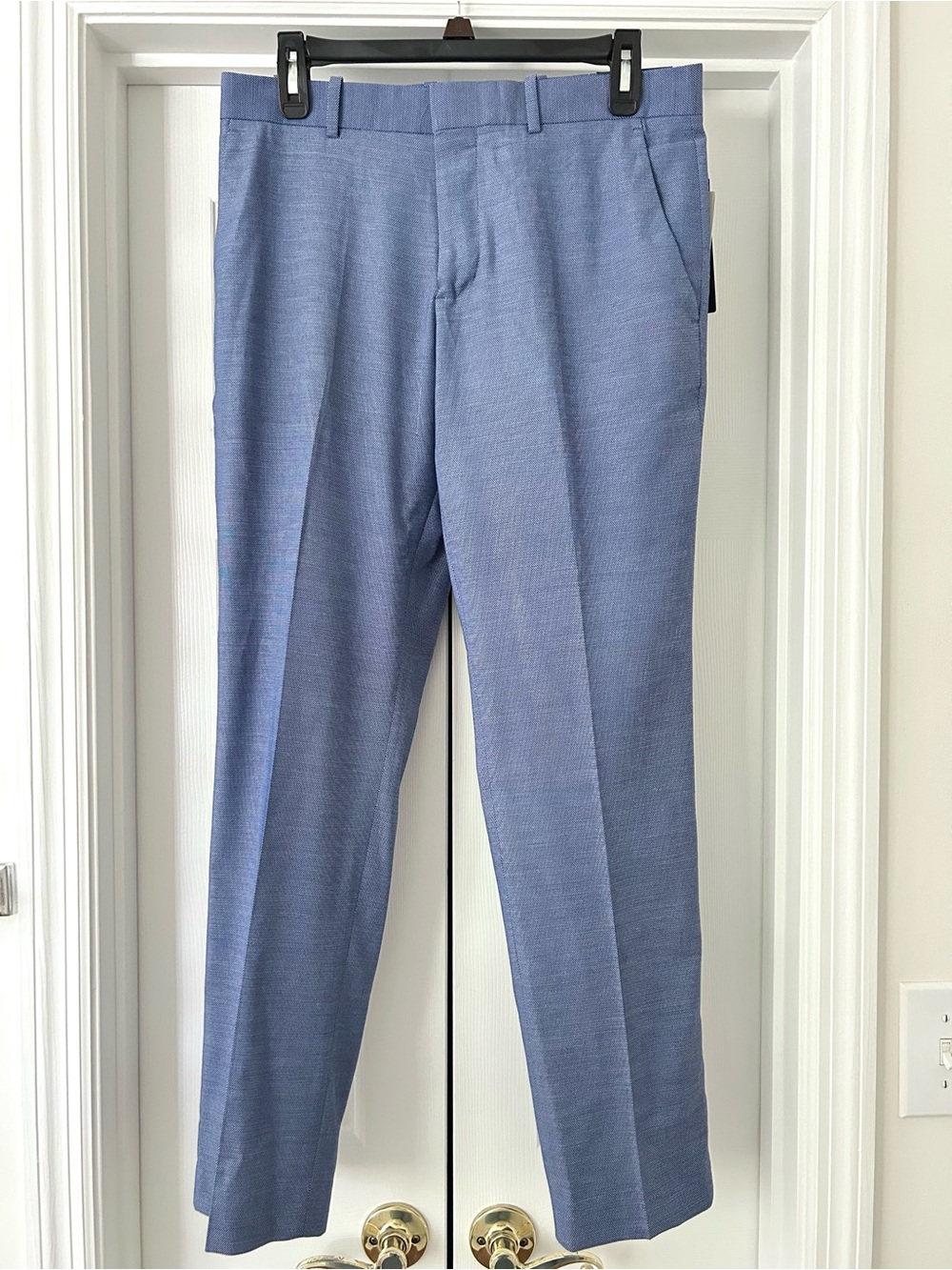 Perry Ellis Men's Wrinkle Resistant 30x30 Slim Fit Stretch Coastal Fjord
